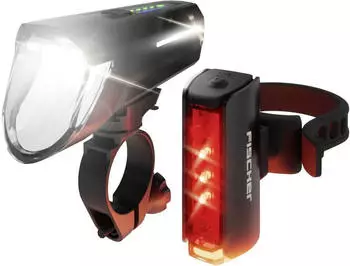 Fischer-Bike LED-Akku Beleuchtungs-Set Twin Stop 110 Lux Fischer-Bike LED-Akku Beleuchtungs-Set Twin Stop 110 Lux