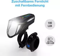 FISCHER Fahrrad Fahrrad-Frontlicht "LED-Akku Frontlicht 100 Lux Fernlicht"