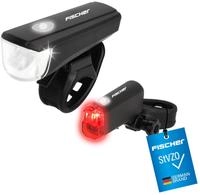 FISCHER FAHRRAD Fahrradbeleuchtung Set LED batteriebetrieben Schwarz