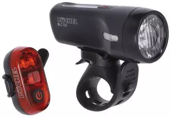 B&uuml;chel LED-Batterieleuchten-Set BLC 720 schwarz mit Akkus m. StVZO