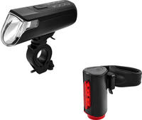 FISCHER Fahrrad Fahrradbeleuchtung "Akku-USB-LED Bel.-Set Bodenbel. 60 Lux"