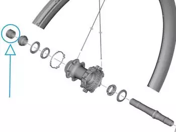 Shimano WH-R9270-C50-TU Hinterrad-Mutter links, silber (Y0ML10000)