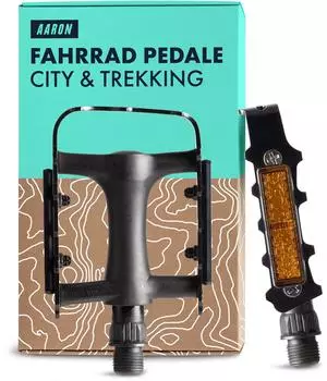 Aaron City Fahrradpedale mit Gummi-Grip und Reflektoren, Aluminium (AA-1041-01)