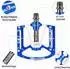 West Biking CNC Aluminium Fahrradpedale rutschfest 9/16 Zoll MTB/E-Bike, silber-blau