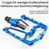 West Biking CNC Aluminium Fahrradpedale rutschfest 9/16 Zoll MTB/E-Bike, silber-blau