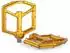 Gerster MTB-Pedale CNC-Aluminium, ultraflach, 9/16″ Chromoly-Achse, 14 Anti-Rutsch-Pins, gold