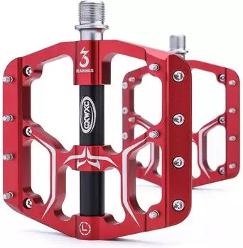LuxusKollektion MTB Plattformpedale Aluminiumlegierung, rot, 9/16 Zoll, 3 Lager