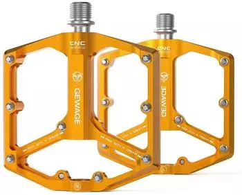 LuxusKollektion Plattformpedale Rennrad/MTB Aluminium gold 9/16 Zoll (3 Lager)