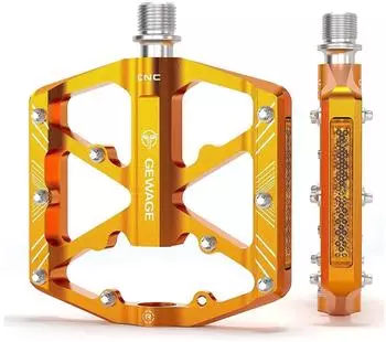 LuxusKollektion Fahrradpedale CNC-Aluminium, rutschfest, 9/16 Zoll, gold