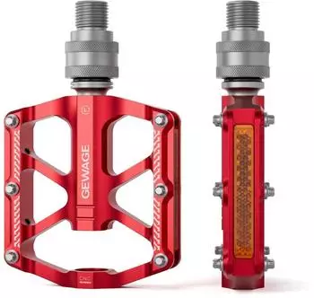 LuxusKollektion Schnellwechsel-Plattformpedale 9/16 Zoll, Aluminium, rot, mit Reflektoren