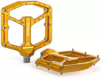 LuxusKollektion MTB Plattformpedale CNC-Aluminium, Chromoly-Achse 9/16", gold