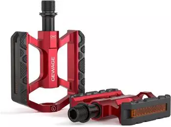 Gerster Plattformpedale Aluminium rot, Chromoly-Achse, 3 gedichtete Lager