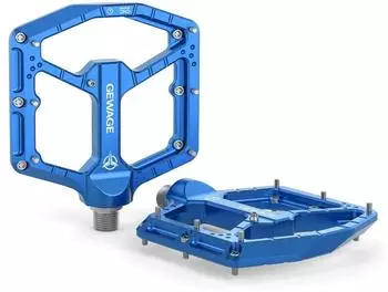 LuxusKollektion MTB Plattformpedale CNC-Aluminium, 9/16" Chromoly, blau