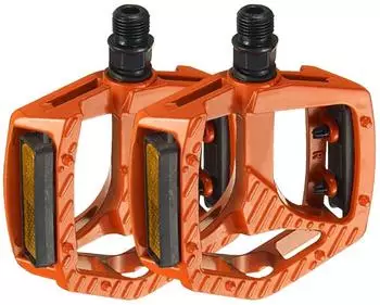 LuxusKollektion MTB Plattformpedale 9/16" CNC Aluminium, orange, 3 Lager
