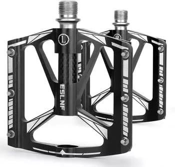 ESLNF Flat Pedale MTB 9/16 Zoll CNC-Aluminium, 3 Lager, schwarz