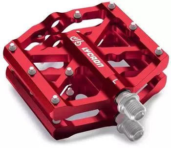 Gerster Plattformpedale MTB/Rennrad Aluminium 9/16" CR-MO rutschfest, rot