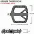 LuxusKollektion FIFTY-FIFTY Plattformpedale Nylon Composite MTB 9/16 Zoll, grau
