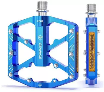 Gerster Fahrradpedale CNC-Aluminium, 9/16 Zoll, blau