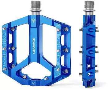 Gerster Flat Pedale MTB/Gravel, Aluminium CNC, 9/16", blau