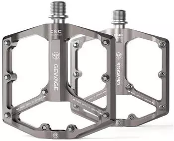 Gerster Fahrradpedale 9/16 Zoll Flachpedale Aluminium CNC, 3 Lager, silber