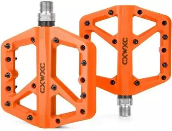 Gerster Flat Pedale Nylonfaser, orange, 9/16 Zoll, abgedichtete Lager