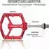 LuxusKollektion MTB Plattformpedale CNC Aluminium, 9/16″ Chromoly, 14 Pins, rot