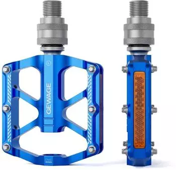 LuxusKollektion Schnellwechsel-Plattformpedale CNC-Aluminium blau 9/16 Zoll mit Reflektoren