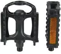 Fischer MTB Kunststoff Pedale mit Reflektoren schwarz (85836)