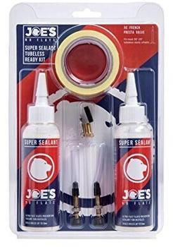 Joe's No-Flats Tubeless Ready Kit - Super Sealant 21mm 32mm Valve Presta