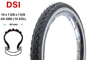 Sequential 14 Zoll 44-288 City Bike tire whitewand