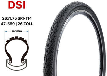 Sequential 26 Zoll DSI City Bike 26x1.75 Tire 47-559 black SRI 114