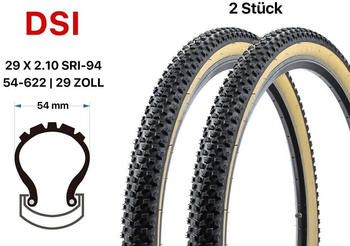 Sequential 2 x 29 Zoll 54-622 MTB Classic 29x2.10 SET black brown tire SRI-94