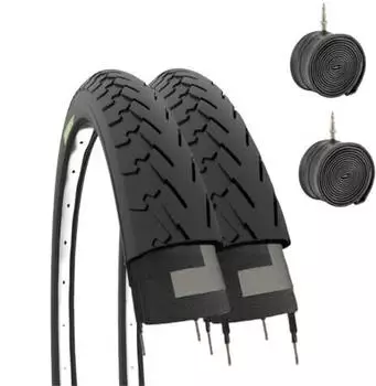 Ecovelò Ecovelò Reifen + Schlauch Set 700x35C (37-622) Schwarz, City/Trekking, 2er-Pack (EBA28NCE)