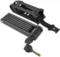 FISCHER Fahrrad Faltschloss "FISCHER Faltschloss inkl. Halterung" Packung, mit