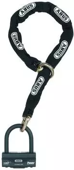 ABUS Schloss-Ketten-Kombi Granit 58 Black Loop 120 cm