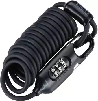 BBB Schloss CoilSafe 4 8mm x 1800mm schwarz - kompaktes Fahrradspiralkabelschloss