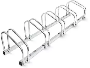 Relaxdays Fahrradst&auml;nder f&uuml;r 5 Fahrr&auml;der, freistehend, Stahl (10017696)