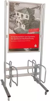 update displays Werbe-Fahrradst&auml;nder Economy DIN A1, 4 Pl&auml;tze, Klapprahmen, silber (UIB205CNA1X5003)