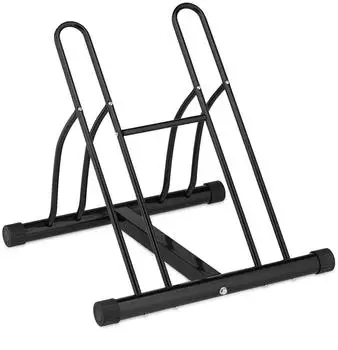 Relaxdays Fahrradst&auml;nder f&uuml;r 2 Fahrr&auml;der, Metall, schwarz, 4,4kg