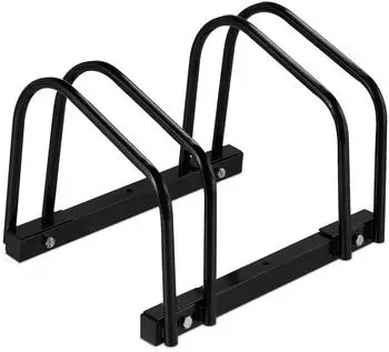 Relaxdays Fahrradst&auml;nder f&uuml;r 2 Fahrr&auml;der, Metall, schwarz (10043635)