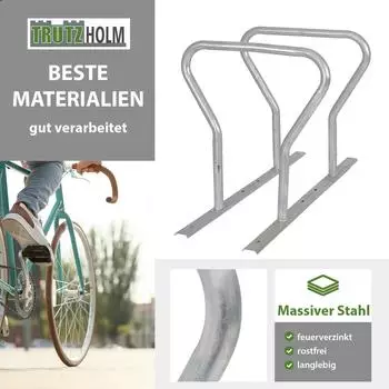 Trutzholm Fahrradanlehnbügel für 4 Fahrräder, Stahl feuerverzinkt, freistehend (35075)