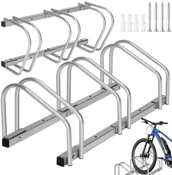 TecTake Fahrradst&auml;nder f&uuml;r 3 Fahrr&auml;der, Stahl, Boden- und Wandmontage (402377)