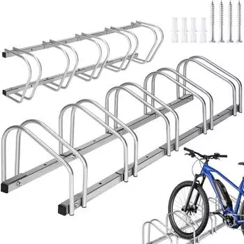 TecTake Fahrradst&auml;nder f&uuml;r 3&ndash;5 Fahrr&auml;der, Stahl, beidseitig befahrbar (402379)