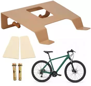 Relaxdays Fahrrad-Wandhalterung 3in1 mit Ablage & Haken, Stahl & Holz, wei&szlig; (10054418_49_IT)