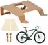 Relaxdays Fahrrad-Wandhalterung 3in1 mit Ablage & Haken, Stahl & Holz, weiß (10054418_49_IT)