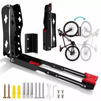 Relaxdays Fahrrad-Wandhalterung schwenkbar, vertikal, Metall, 35kg