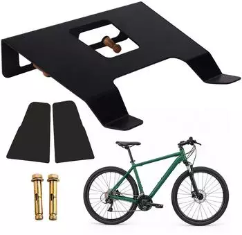 Relaxdays Fahrrad-Wandhalterung 3-in-1 mit Ablage und Haken, schwarz