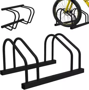 Relaxdays Fahrradst&auml;nder Boden- & Wandmontage, 2 R&auml;der, Stahl, schwarz