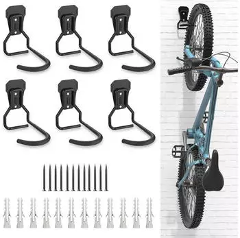 LuxusKollektion Fahrrad-Wandhalterung L-Form vertikal EVA-Gummi 6 Stück