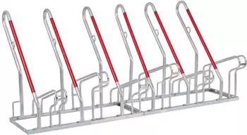 Baumarktplus TRUTZHOLM Fahrradst&auml;nder h&ouml;henversetzt, 6 Fahrr&auml;der, 210x40x85cm, rot (4251379470840)